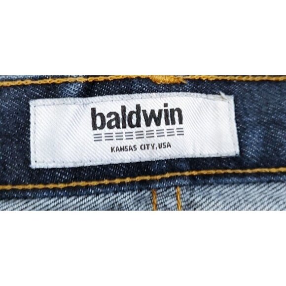 Baldwin The 76 Mid-Rise Tapered Jeans Blue Size 30X30 Button Fly Made  in USA - Picture 2 of 4